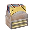 Bindertek Stacking Wood Desk Organizers Step Up File & 2 Tray Kit (WK2-DR)