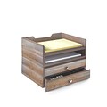 Bindertek Stacking Wood Desk Organizers, 2 Tray & 2 Drawer Kit (WK8-DR)