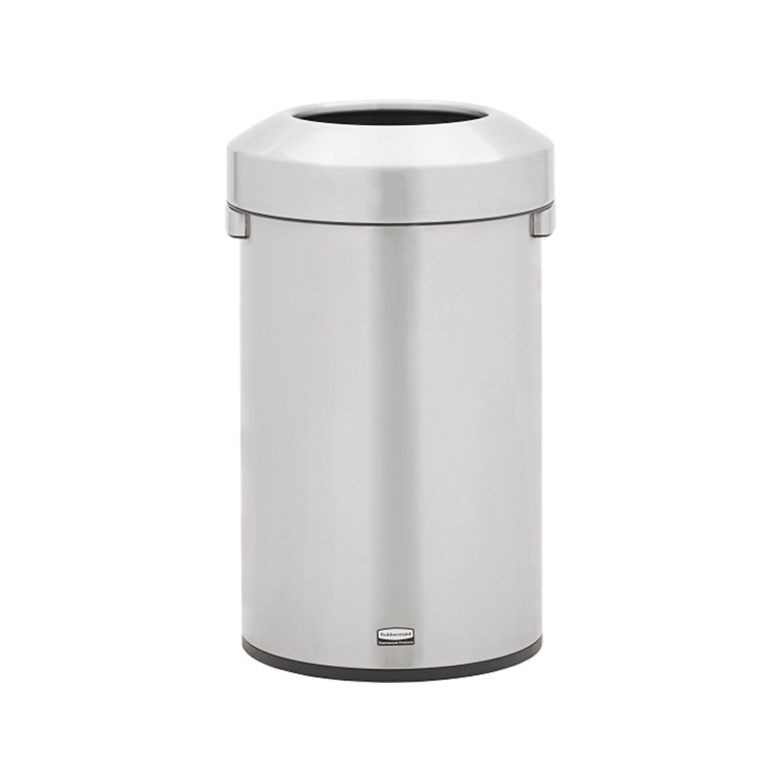 Rubbermaid Refine Stainless Steel Trash Can with Open Lid, 16 Gallons, Silver (2147583)