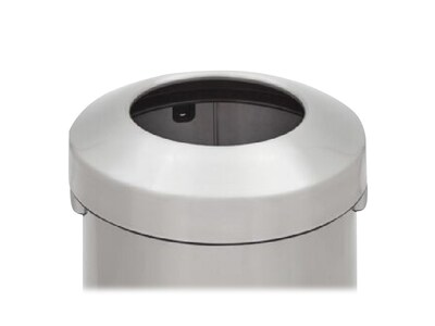 Rubbermaid Refine Stainless Steel Trash Can with Open Lid, 16 Gallons, Silver (2147583)