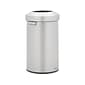 Rubbermaid Refine Stainless Steel Indoor Trash Can with Open Lid, 23 Gallon, Silver (2147584)