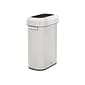 Rubbermaid Refine Stainless Steel Indoor Trash Can with Open Lid, 15 Gallon, Silver (2147581)