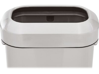 Rubbermaid Refine Stainless Steel Indoor Trash Can with Open Lid, 15 Gallon, Silver (2147581)