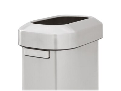 Rubbermaid Refine Stainless Steel Indoor Trash Can with Open Lid, 15 Gallon, Silver (2147581)