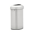 Rubbermaid Refine Stainless Steel Indoor Trash Can with Open Lid, 16 Gallon, Silver (2147550)