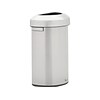 Rubbermaid Refine Stainless Steel Trash Can with Open Lid, 16 Gallons, Silver (2147550)