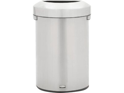 Rubbermaid Refine Stainless Steel Indoor Trash Can with Open Lid, 16 Gallon, Silver (2147550)