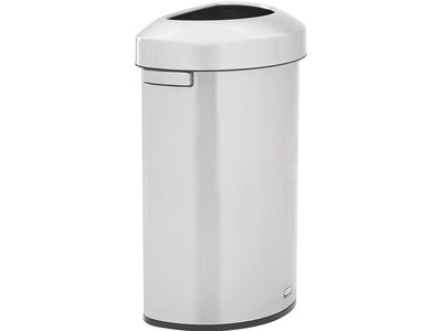 Rubbermaid Refine Stainless Steel Indoor Trash Can with Open Lid, 21 Gallon, Silver (2147582)