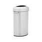 Rubbermaid Refine Stainless Steel Indoor Trash Can with Open Lid, 21 Gallon, Silver (2147582)