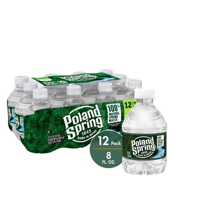 Poland Spring Water 16 Pack  Small water bottles - 8 oz. Bottled Water - Mini  Water bottles