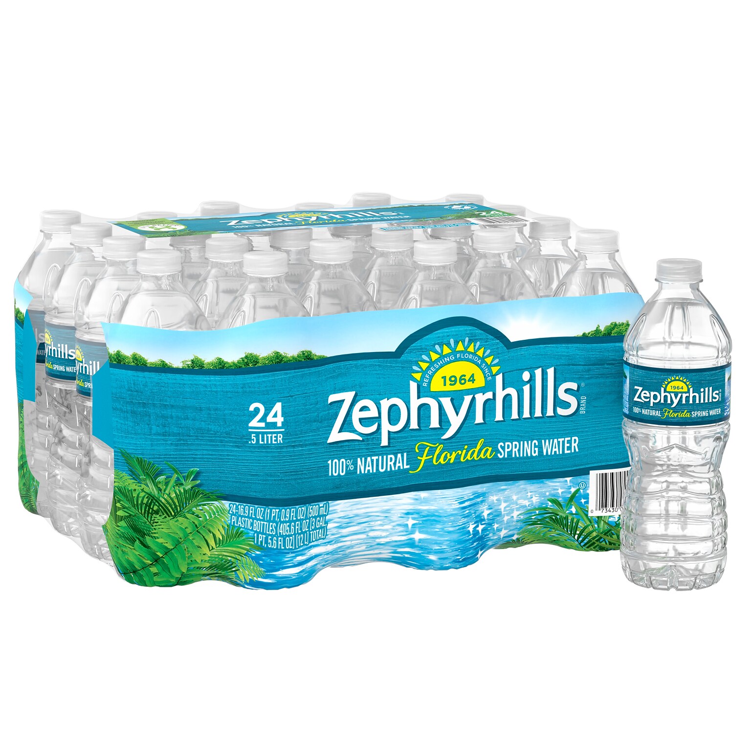 Zephyrhills 100 Natural Spring Water, 16.9 oz. Plastic Bottles, 24