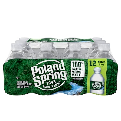 Poland Spring Water 16 Pack  Small water bottles - 8 oz. Bottled