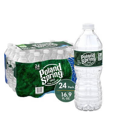 Poland Spring 100% Natural Spring Water, Regular Flavor, 16.9 oz., 24/Carton (12119419)