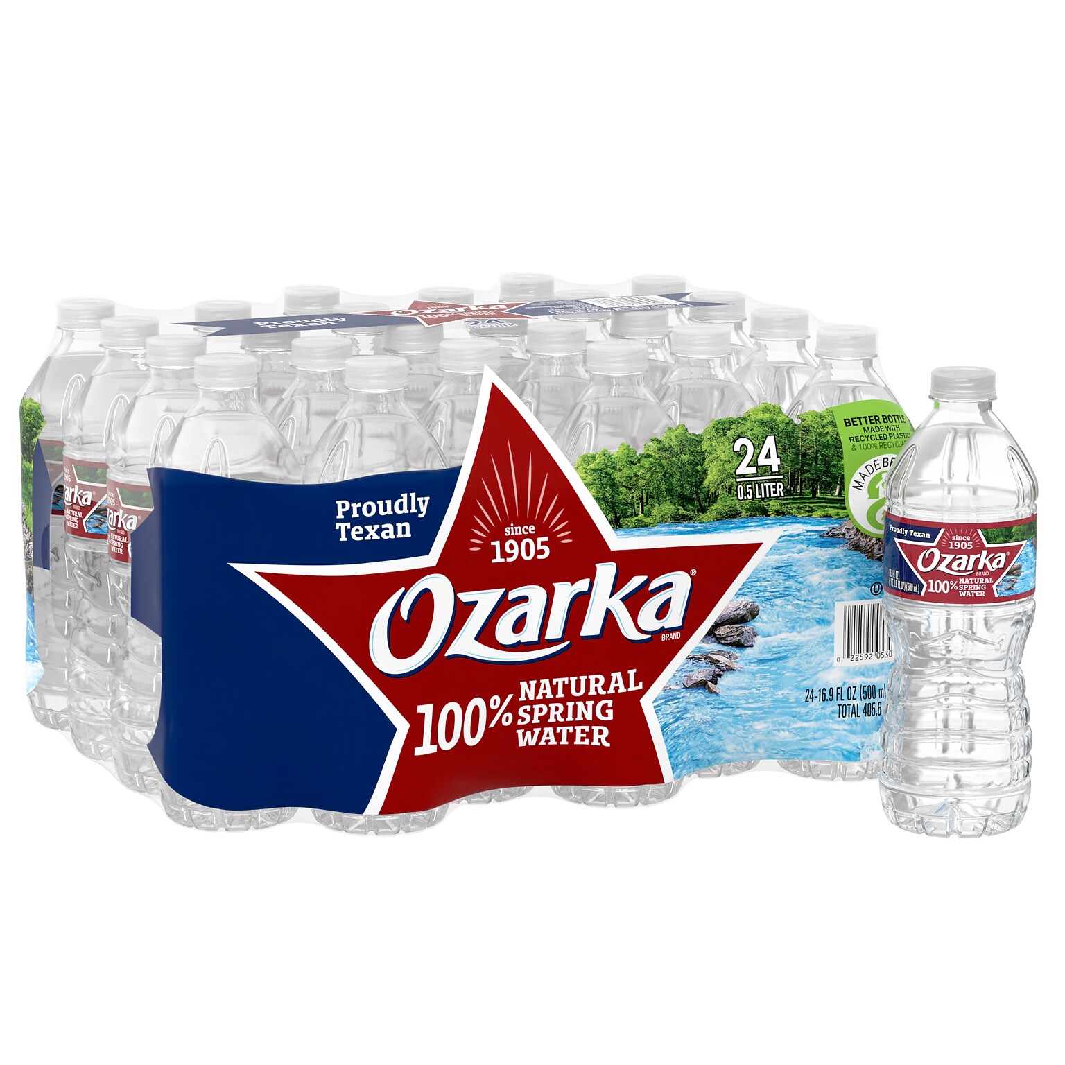 Ozarka 100% Natural Spring Water, Regular Flavor, 16.9 oz.,  24/Carton (11476724)