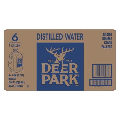 Deer Park Distilled Water, 1-Gallon Plastic Jugs, 6/Carton (11475171)