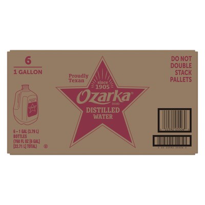 Ozarka Brand Distilled Water, 1-Gallon Plastic Jug, 6/Carton (11475088)