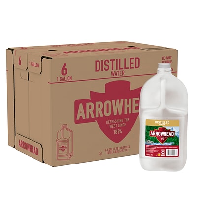 Arrowhead Brand Distilled Water, 1-Gallon Plastic Jugs, 6/Carton (11475018)