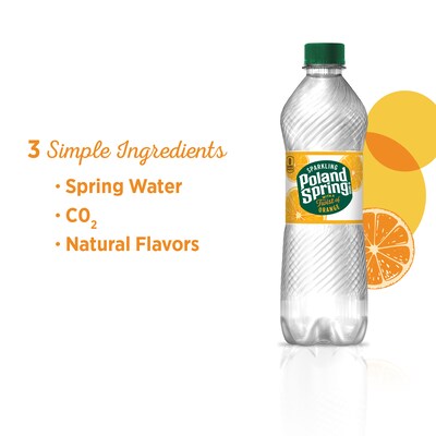 Poland Spring Sparkling Water, Orange, 16.9 oz. Bottles, 24/Carton (12349571/122060)