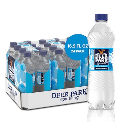 Deer Park Sparkling Water, Simply Bubbles, 16.9 oz. Bottles, 24/Carton (12349500)