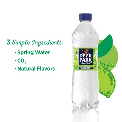 Deer Park Sparkling Water, Zesty Lime, 16.9 oz. Bottles, 24/Carton (12349502)