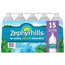Zephyrhills 100% Natural Spring Water, Regular Flavor, 33.8 oz. Plastic Bottles, 15/Carton (11475332