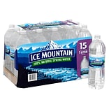 Ice Mountain 100% Natural Spring Water, Regular Flavor, 33.8 oz. Plastic Bottles, 15/Carton (1147532