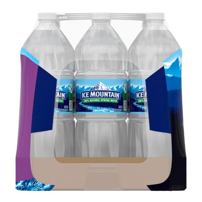 Ice Mountain 100% Natural Spring Water, Regular Flavor, 33.8 oz. Plastic Bottles, 15/Carton (11475325)