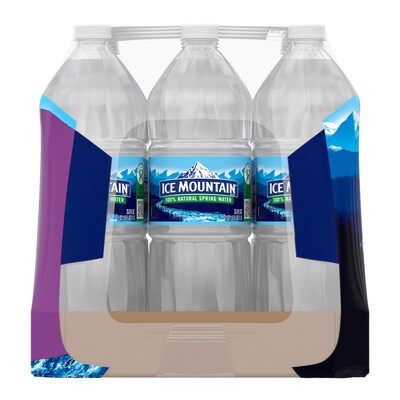 Ice Mountain 100% Natural Spring Water, Regular Flavor, 33.8 oz. Plastic Bottles, 15/Carton (11475325)