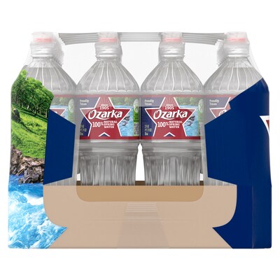 Ozarka 100% Natural Spring Water, Regular Flavor, 700ml Bottles with Sport Cap, 24/Carton (12086825)