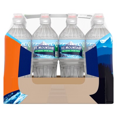 Ice Mountain 100% Natural Spring Water, Regular Flavor, 700ml Bottles with Sport Cap, 24/Carton (12087164)