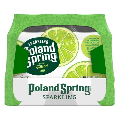 Poland Spring Sparkling Water, Lime, Triple Berry & Lemon, 16.9 oz. Bottles, 24/Carton (12410094)