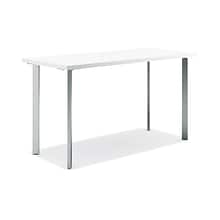 HON Coze 48W Table Desk, Designer White Laminate/Silver Leg Finish (HLCRPL4830WFHDW)