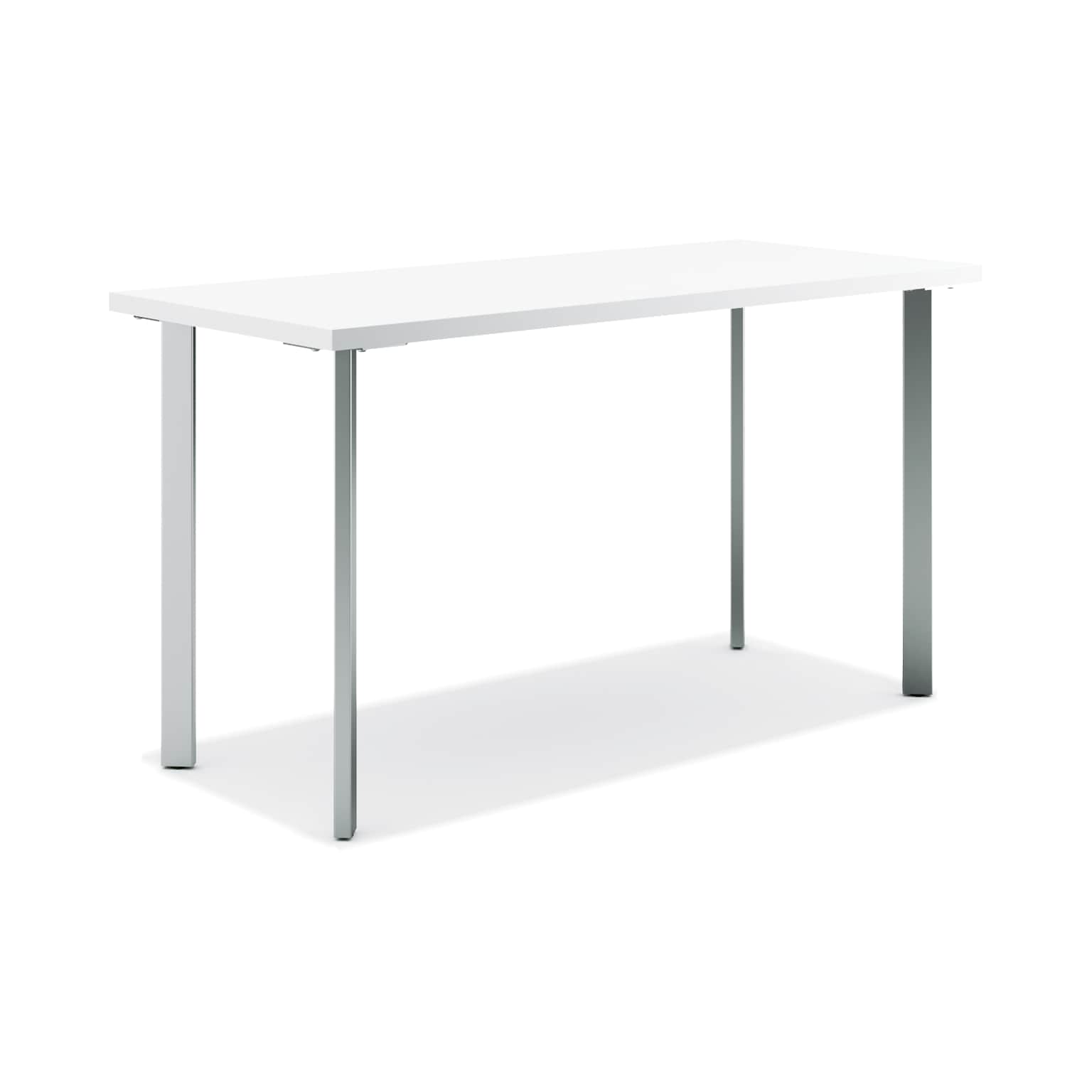 HON Coze 36 Table Desk, Designer White Laminate/Silver Leg Finish (HLCRPL3630WFHI)