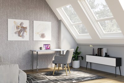 HON Coze 48" Table Desk, Designer White Laminate/Silver Leg Finish (HLCRPL4830WFHDW)