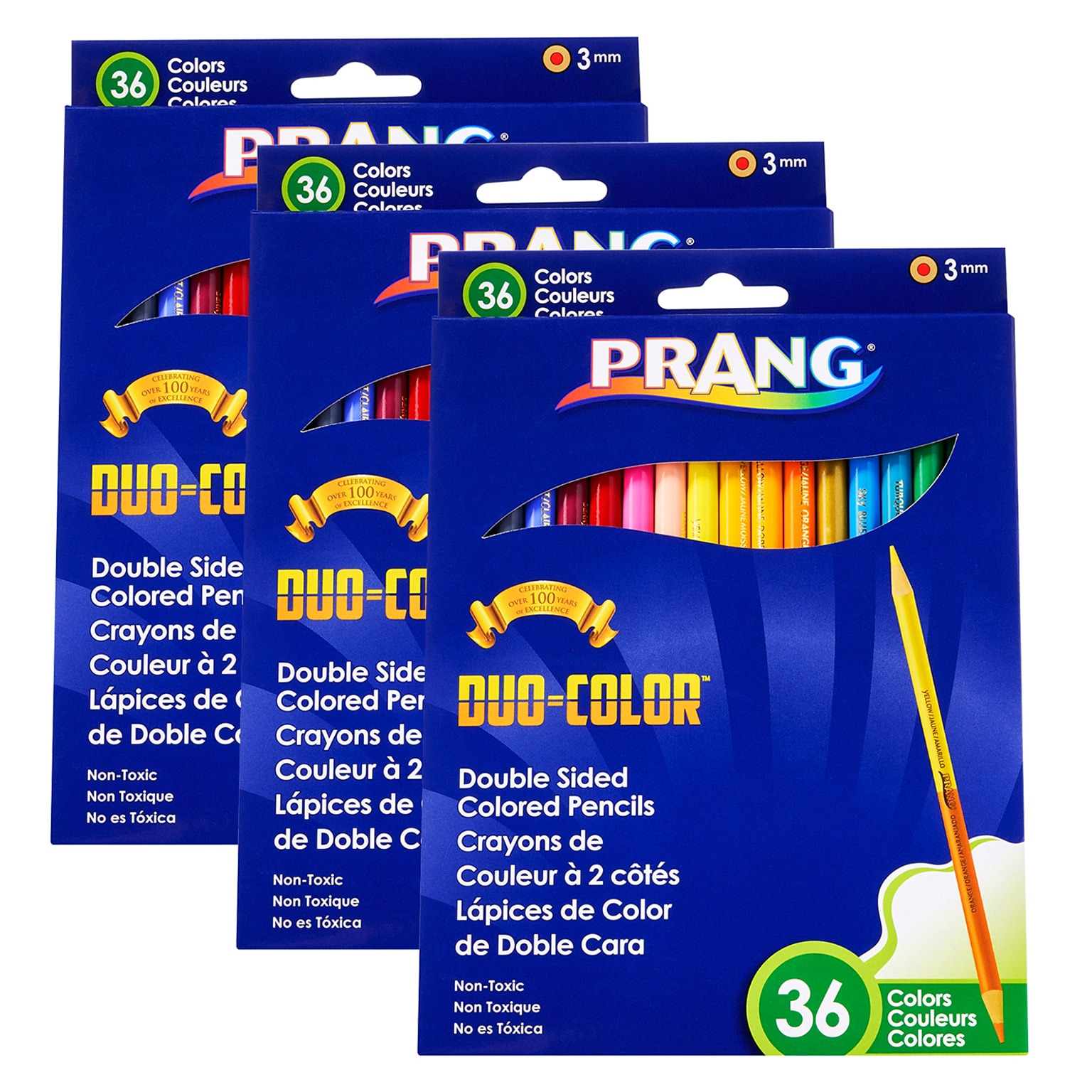 Prang Duo Colored Pencils, 18/Set, 3 Sets/Bundle (DIX22118-3)