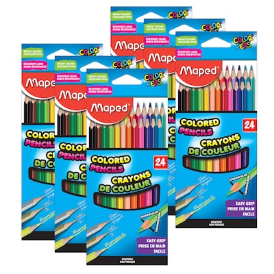 Maped Triangular Colored Pencils, 24/Pack, 6 Packs/Bundle (MAP832046ZV-6)