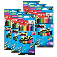 Maped Triangular Colored Pencils, 24/Pack, 6 Packs/Bundle (MAP832046ZV-6)