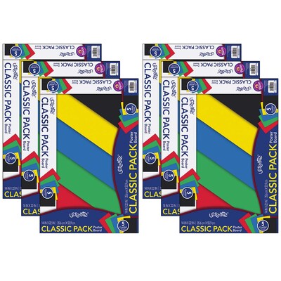 UCreate Poster Board, 14" x 22", Assorted Colors, 6/Pack (PAC5445-6)