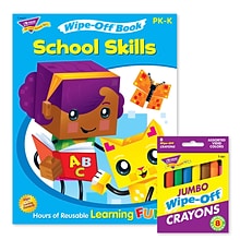 TREND School Skills and Crayons Reusable Wipe-Off® Activity Set, Grade PK-K (T-90916)