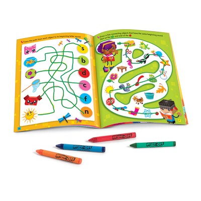 TREND School Skills and Crayons Reusable Wipe-Off® Activity Set, Grade PK-K (T-90916)