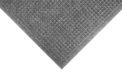 M+A Matting WaterHog Squares Fashion Mat, Universal Cleated, 4 x 10, Medium Grey (28057410070)