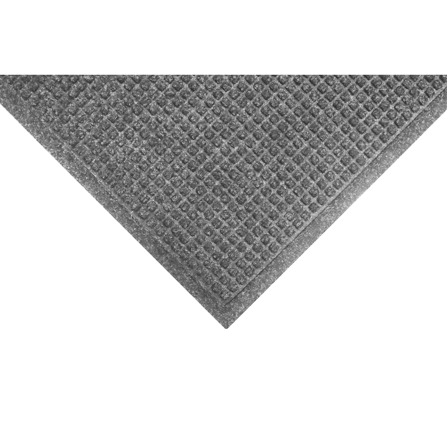 M+A Matting WaterHog Squares Fashion Mat, Universal Cleated, 3 x 5, Medium Grey (2805735070)