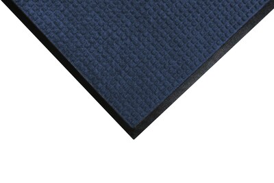 M+A Matting WaterHog Squares Classic Mat, Universal Cleated, 4 x 10, Navy (20061410070)