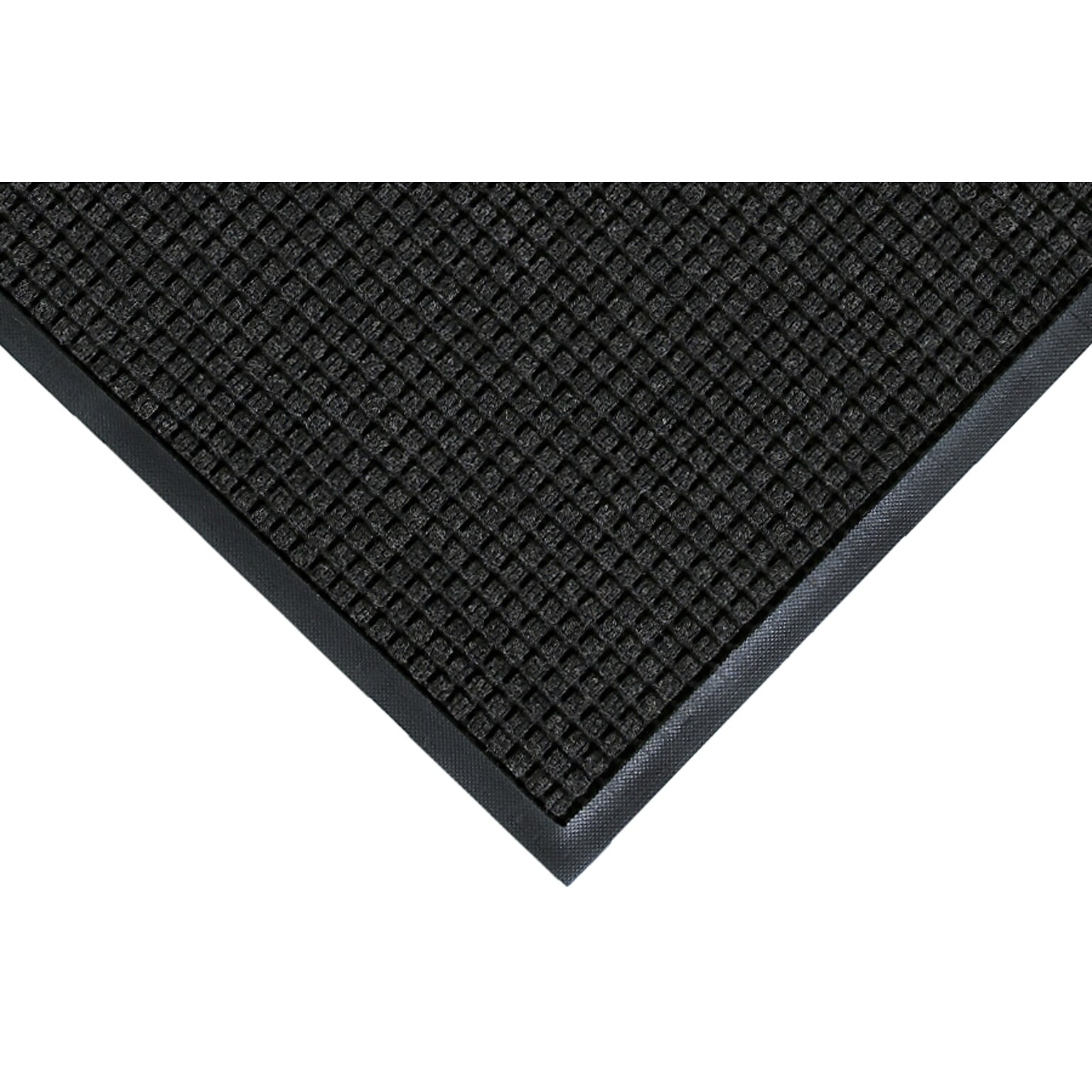 M+A Matting WaterHog Squares Classic Mat, Smooth, 6 x 10, Charcoal (20054610170)