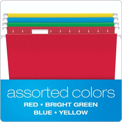 Pendaflex Hanging File Folder 25 Folders and 50 File Folders, 1/3-Cut Tab, Assorted, Letter Size, Multicolor, 75/Box (99199)