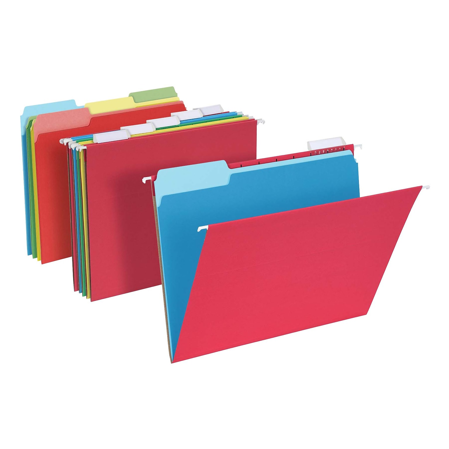 Pendaflex Hanging File Folder 25 Folders and 50 File Folders, 1/3-Cut Tab, Assorted, Letter Size, Multicolor, 75/Box (99199)