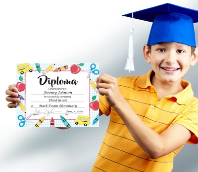 Great Papers Grade School Diploma Graduation Certificates, 8.5" x 11", Multicolor, 15/Pack (2020002)
