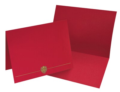 Great Papers Classic Crest Certificate Holders, 8.5" x 11", Red, 5/Pack (903031S)