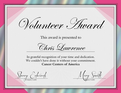 Great Papers Rainbow Foil Certificates, 8.5" x 11", Happy Pink, 15/Pack (2019003)