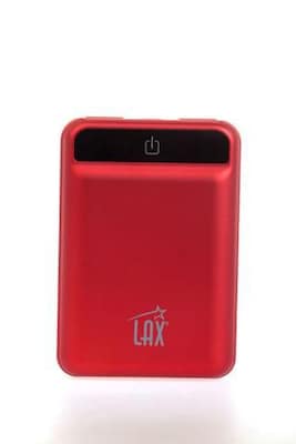 LAX Pro Mini 10000mAh Portable Power Bank - 2x High-Speed 5V/2A USB Charging Ports – Tablets and Phones (Red) (LAXCMPPB10K-RED)